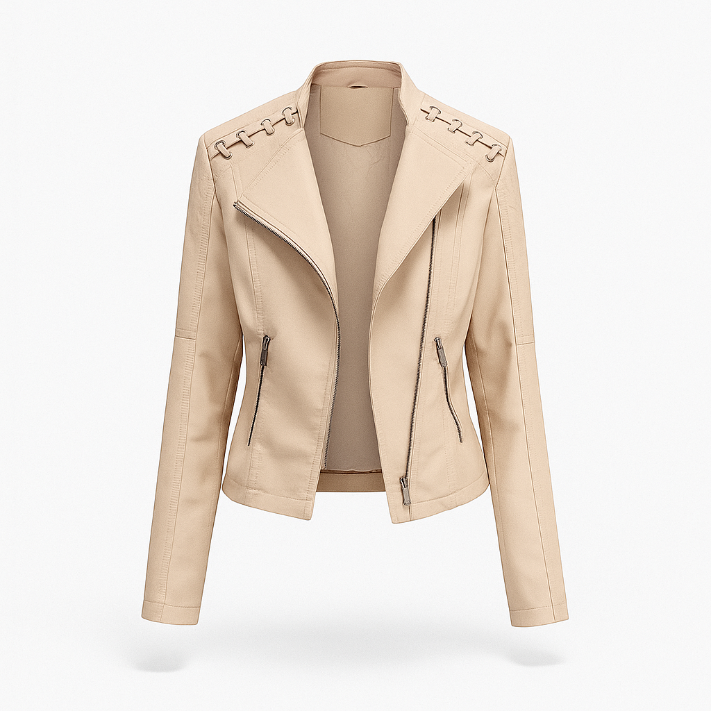 Beige Leather Jacket