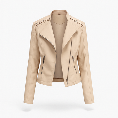 Beige Leather Jacket