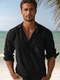Chemise d'été à manches longues pour hommes