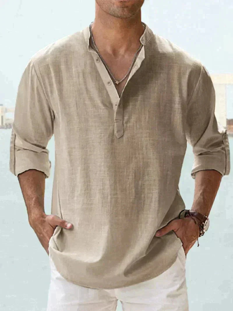 Chemise d'été à manches longues pour hommes