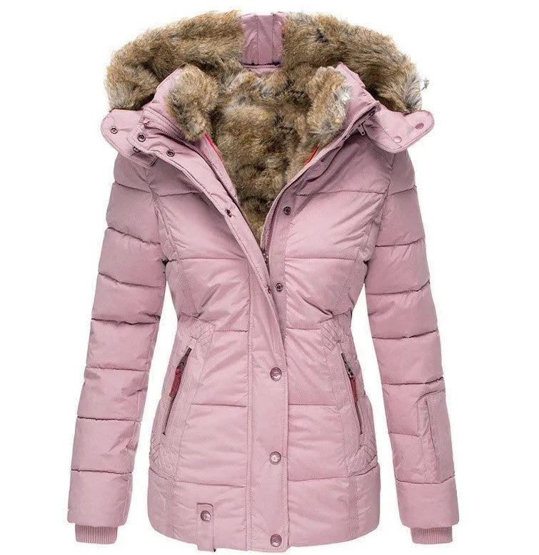 Carla - Manteau d'hiver confortable et chaud avec fourrure pour femme