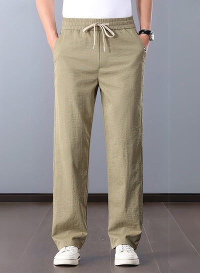 Pantalon classique en lin homme coupe droite élégante été 2025