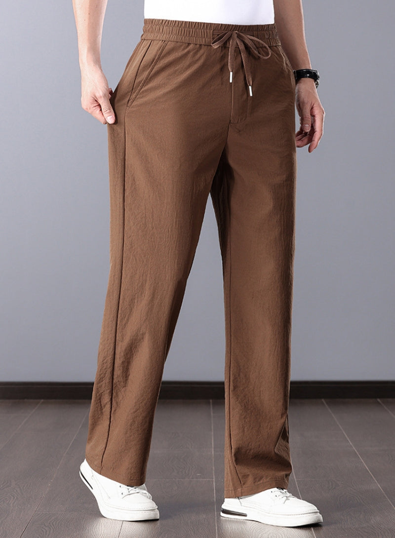 Pantalon classique en lin homme coupe droite élégante été 2025