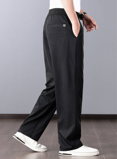 Pantalon classique en lin homme coupe droite élégante été 2025