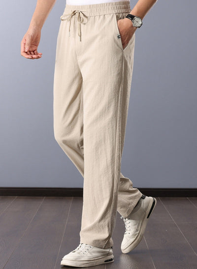 Pantalon classique en lin homme coupe droite élégante été 2025