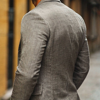 Lin Colbert Hommes Slim-fit avec revers échancré - Blazer léger en coton et lin pour le printemps et l'été