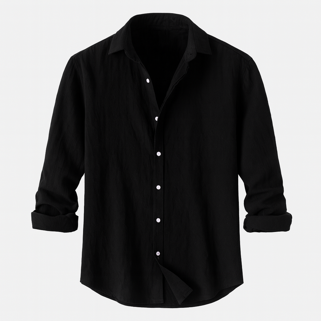 Black Men's Linen Shirt