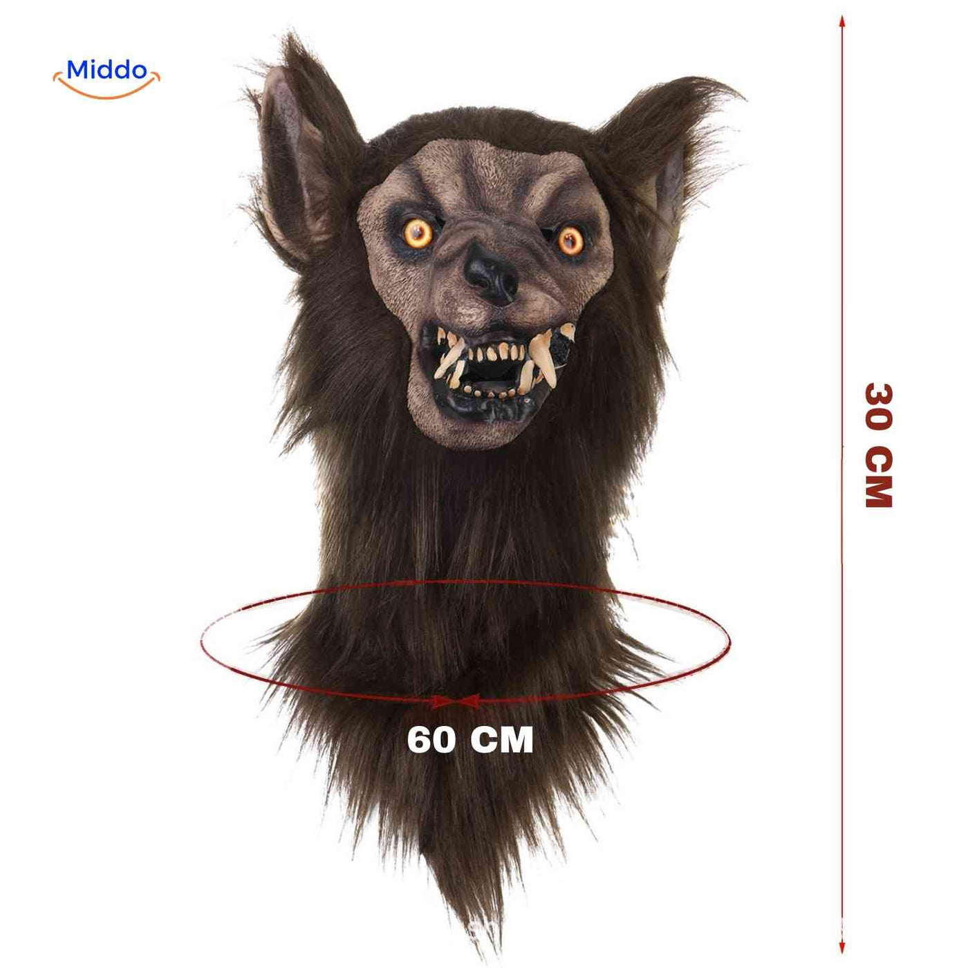 Lupinox Mask | Tête de loup en latex, lumineux et idéal pour Halloween