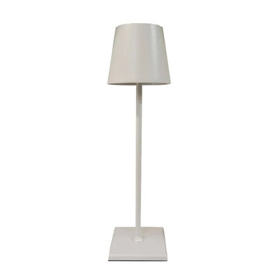 Lampe sur pied blanche moderne avec abat-jour cylindrique, design minimaliste, idéale pour salon ou bureau, éclairage intérieur élégant.