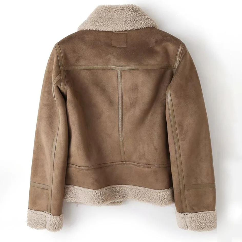 Veste en cuir avec doublure sherpa - Macie