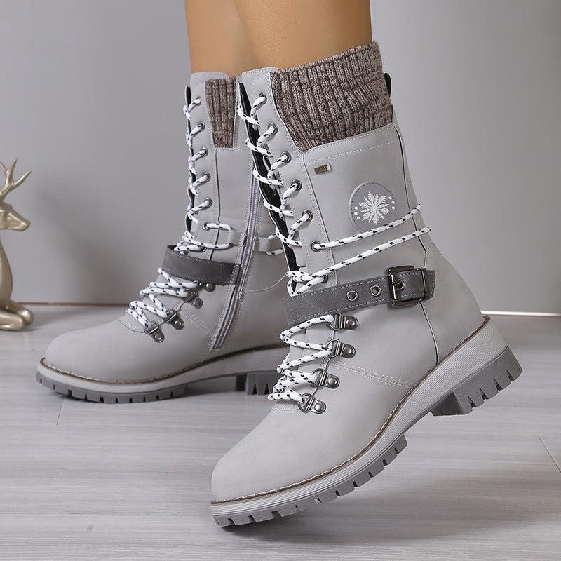 Bottes d'hiver avec doublure antidérapante et chaude