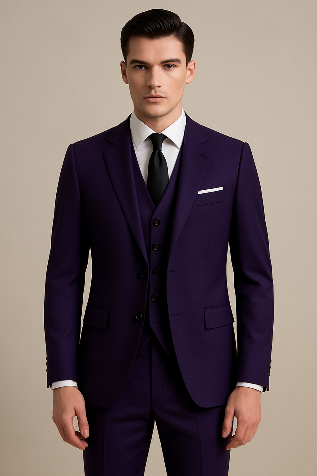 Costume tailleur 3 pièces pour hommes, violet - Classic Formal Set