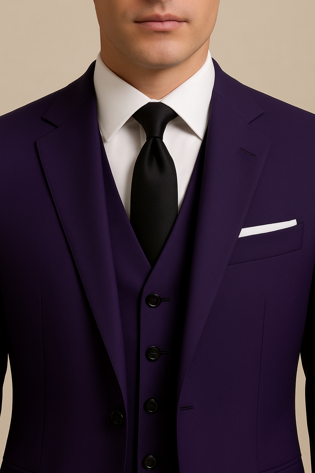 Costume tailleur 3 pièces pour hommes, violet - Classic Formal Set