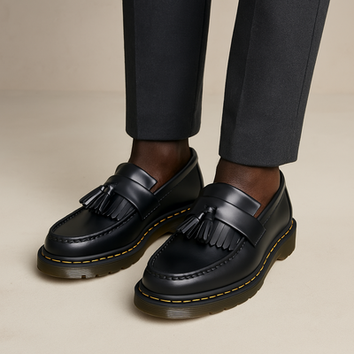 Mocasines de hombre de piel marrón con detalle de borla - Cómodos mocasines slip-on para vestir informal o de etiqueta