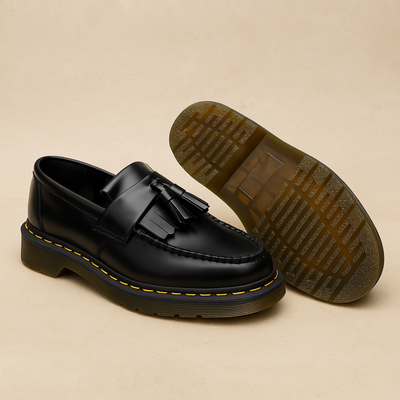 Mocasines de hombre de piel marrón con detalle de borla - Cómodos mocasines slip-on para vestir informal o de etiqueta