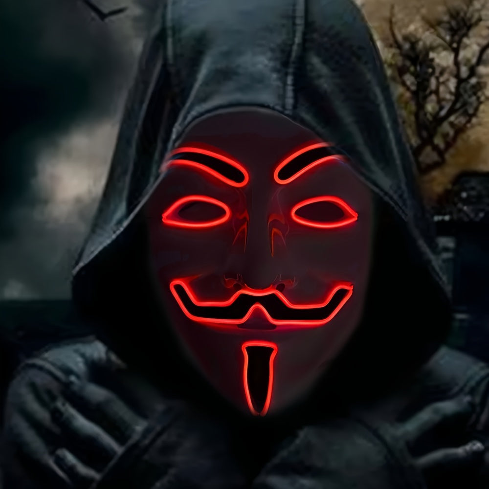 Maska LED na Halloween - Anonimowy projekt z czerwonym światłem