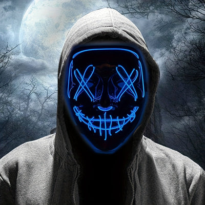 Maska LED na Halloween - Anonimowy projekt z czerwonym światłem