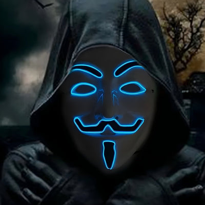 Maska LED na Halloween - Anonimowy projekt z czerwonym światłem