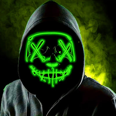 Maska LED na Halloween - Anonimowy projekt z czerwonym światłem