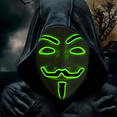 Maska LED na Halloween - Anonimowy projekt z czerwonym światłem