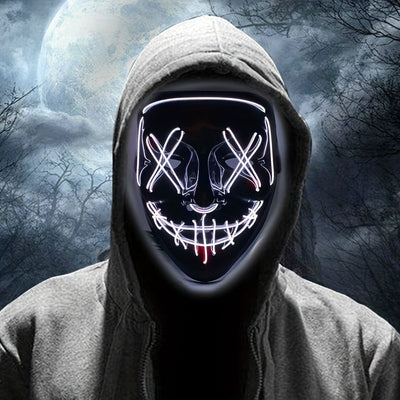 Maska LED na Halloween - Anonimowy projekt z czerwonym światłem
