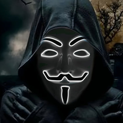 Maska LED na Halloween - Anonimowy projekt z czerwonym światłem