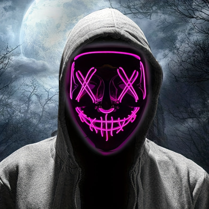 Maska LED na Halloween - Anonimowy projekt z czerwonym światłem