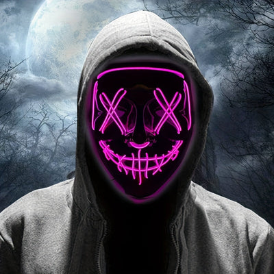 Maska LED na Halloween - Anonimowy projekt z czerwonym światłem
