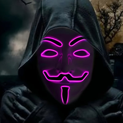 Maska LED na Halloween - Anonimowy projekt z czerwonym światłem
