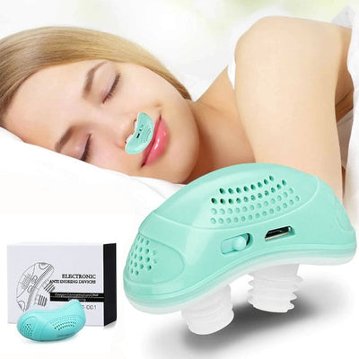 Micro appareil CPAP pour l'apnée du sommeil - Appareil portable anti-ronflement sans masque, vert clair et silencieux