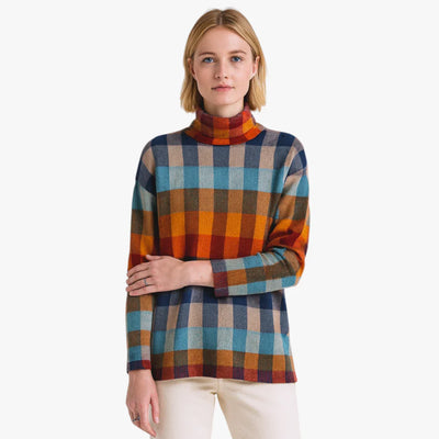 Patchworkowy sweter z golfem Mariana | Cashmere