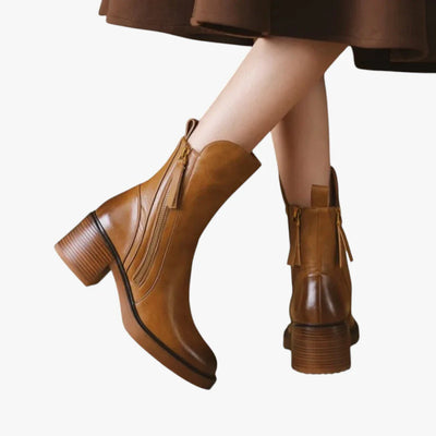 Madelyn | Botine înalte cu toc bloc și confort amortizat pentru femei