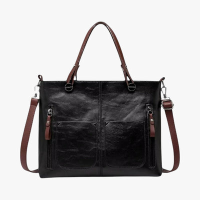 Sac à main en cuir multi-poches style vintage pour femme