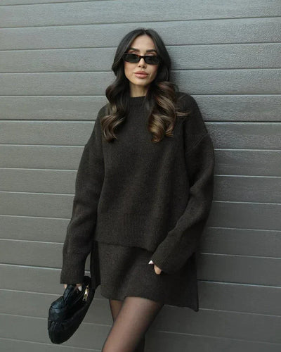 Camille | Ensemble en jersey pour femmes avec haut et jupe - ensemble élégant et confortable
