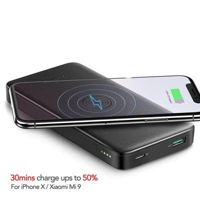 Banco de energía de carga rápida inalámbrica - Salida dual de 10000 mAh