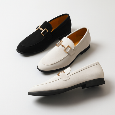 Beige and Black Shoes