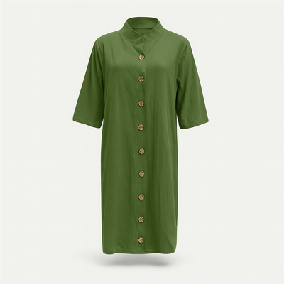 Green casual midi dress for women