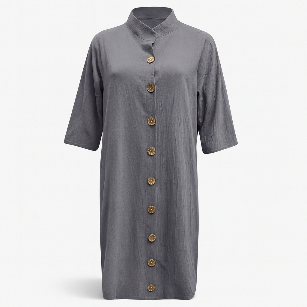 Gray casual midi dress for women