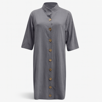 Gray casual midi dress for women