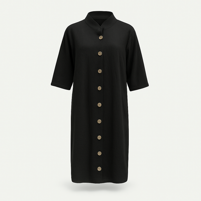Black casual midi dress for women