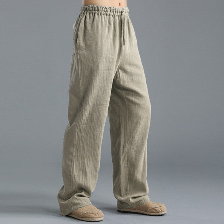 Pantalon homme coton léger coupe ample respirant pour l’été
