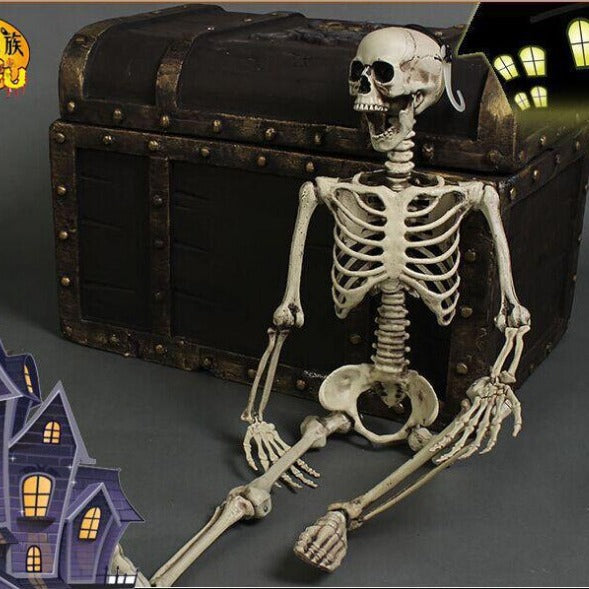 GhoulGuard | Squelette d'Halloween grandeur nature de 170 cm - décoration de jardin mobile pour une maison et un jardin hantés et effrayants