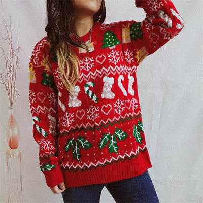 Xalina Sweater | Pull de Noël décontracté en tricot