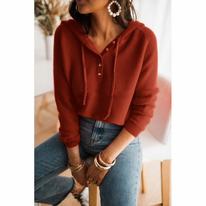Sudadera con capucha para mujer - Corte holgado - Textura holgada - Detalle de lazo - Capucha con cordón