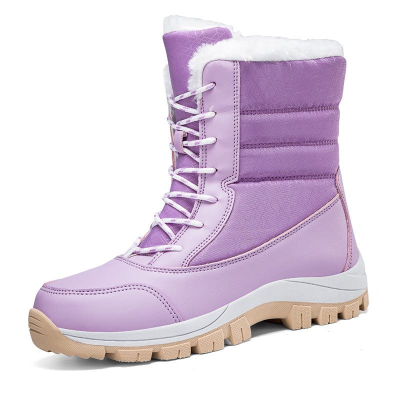 Bottes de neige imperméables pour femmes - Bottes d'hiver isolées avec semelle antidérapante