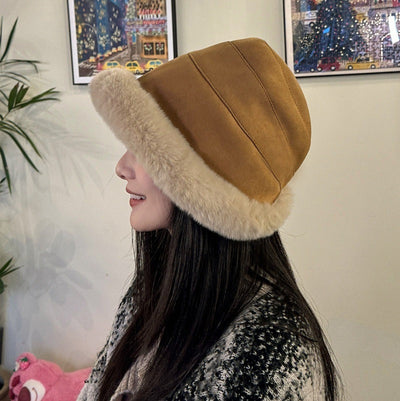 Femmes Bonnet en fourrure douillet et élégant