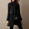 Veste longue raffinée en tweed avec boutons pour femmes