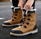 Bottes d'hiver pour hommes - Chaussures de neige doublées et chaudes avec semelle antidérapante