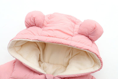 Grenouillère d'hiver pour bébé, chaude et confortable, avec oreilles