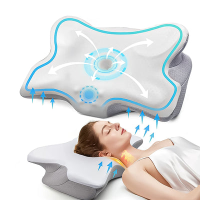 OrthoSleep Pro - Oreiller orthopédique ergonomique pour des nuits sans douleurs au cou et au dos